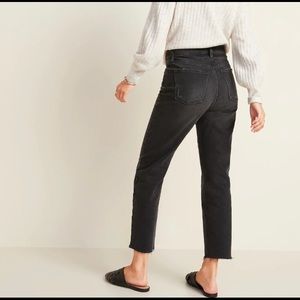 Old Navy Sky High Straight Jeans, black denim, size 8